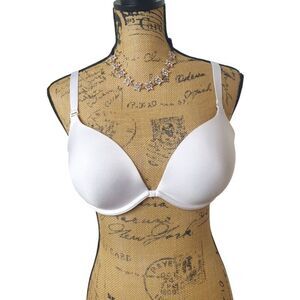 Ambrielle 36D Super Push-Up Plunge Convertible Bra White